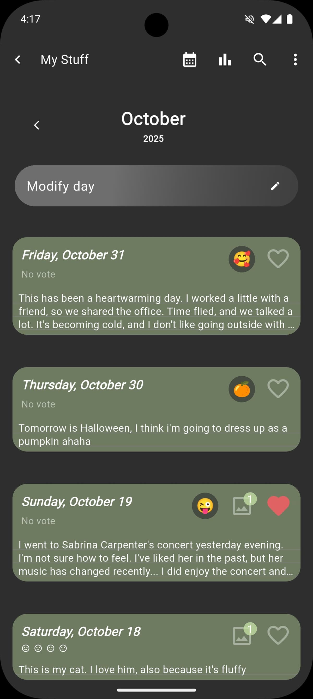 Day Emoji Feature - Calendar View