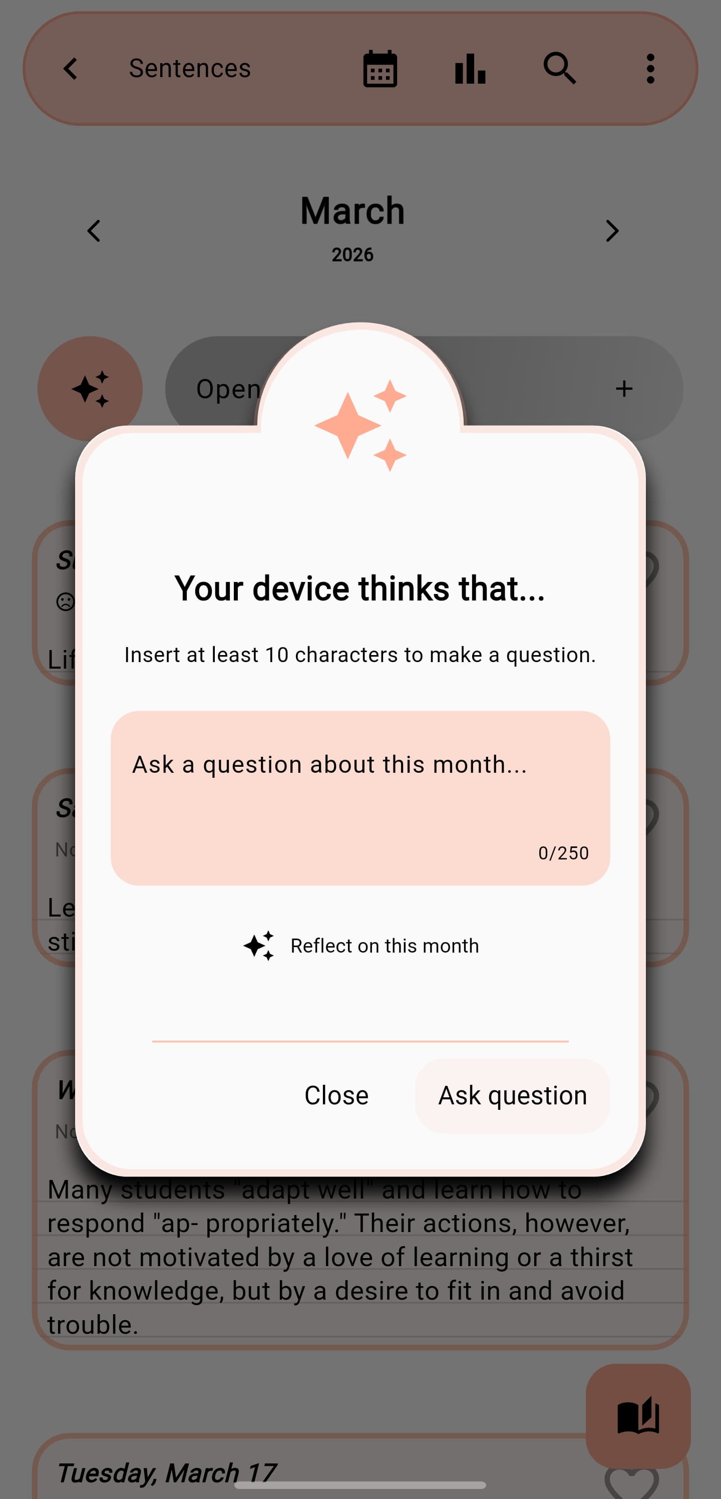 Ask your month
